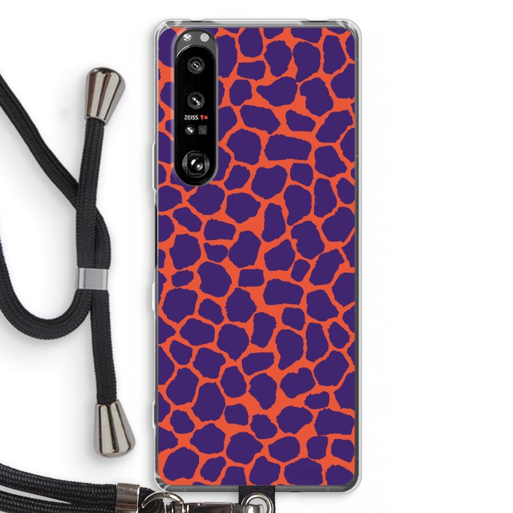 Purple Giraffe: Sony Xperia 1 III Transparant Hoesje met koord