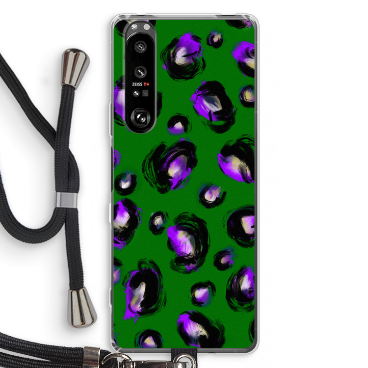 Green Cheetah: Sony Xperia 1 III Transparant Hoesje met koord