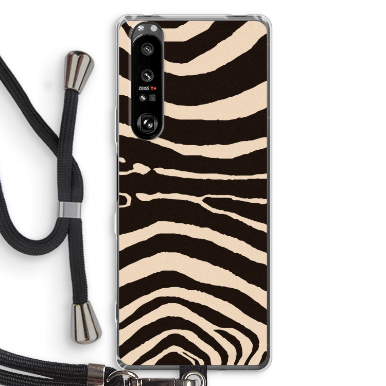Arizona Zebra: Sony Xperia 1 III Transparant Hoesje met koord
