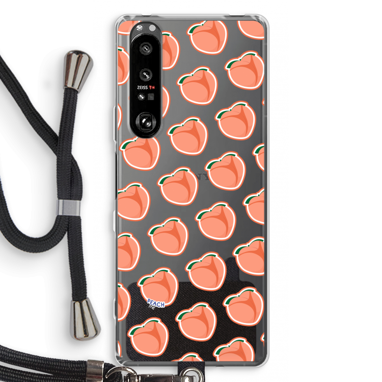 Just peachy: Sony Xperia 1 III Transparant Hoesje met koord