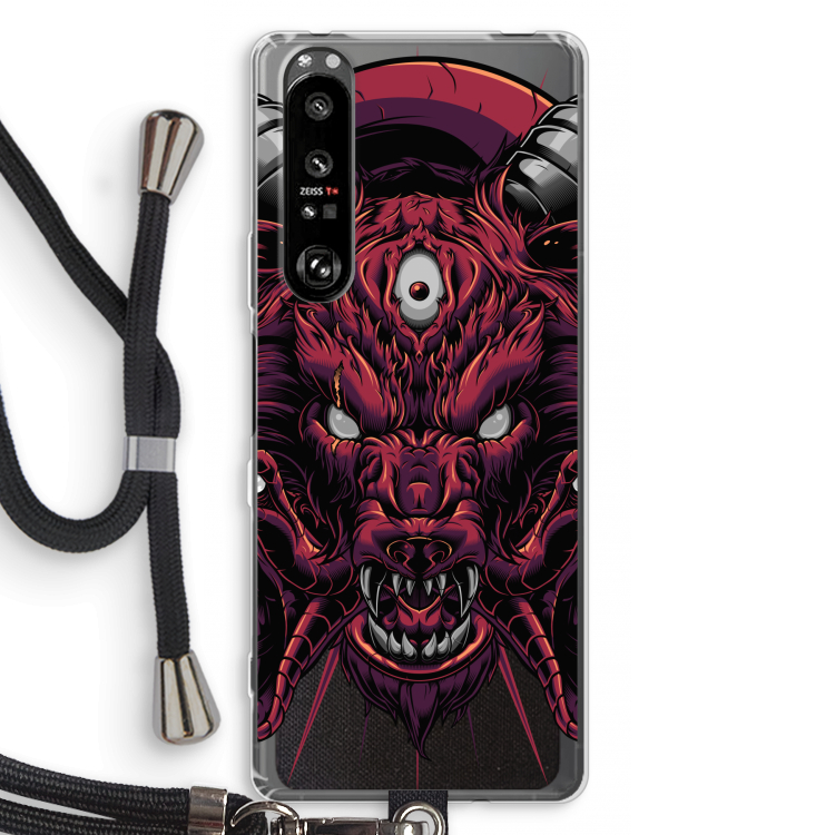 Hell Hound and Serpents: Sony Xperia 1 III Transparant Hoesje met koord