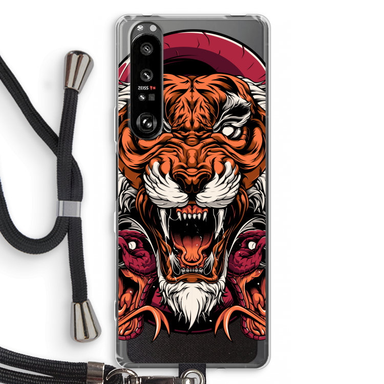 Tiger and Rattlesnakes: Sony Xperia 1 III Transparant Hoesje met koord