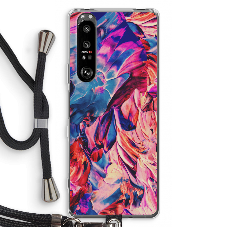 Pink Orchard: Sony Xperia 1 III Transparant Hoesje met koord