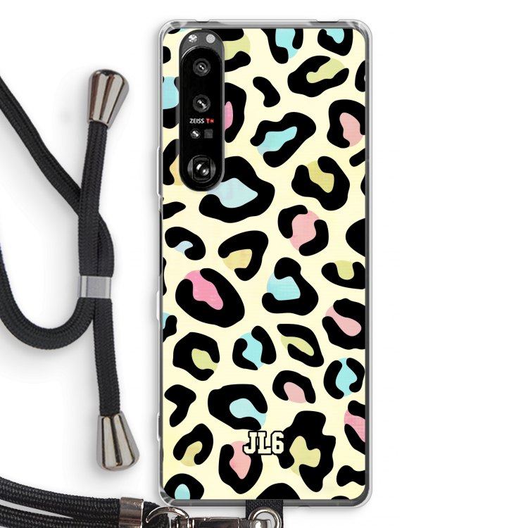 Leopard pattern: Sony Xperia 1 III Transparant Hoesje met koord