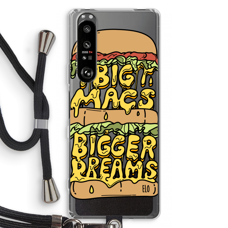 Big Macs Bigger Dreams: Sony Xperia 1 III Transparant Hoesje met koord