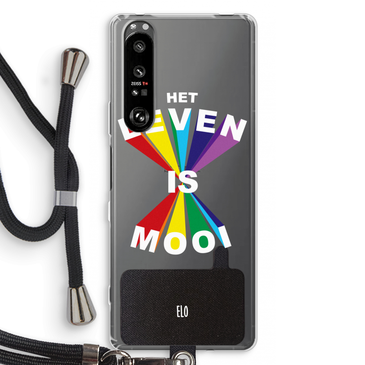 Het Leven Is Mooi: Sony Xperia 1 III Transparant Hoesje met koord