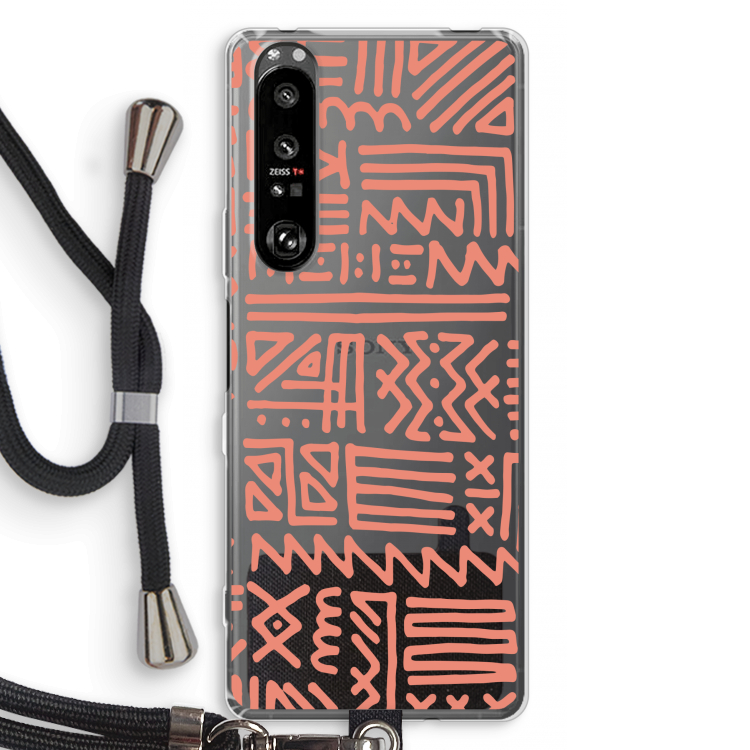 Marrakech Pink: Sony Xperia 1 III Transparant Hoesje met koord