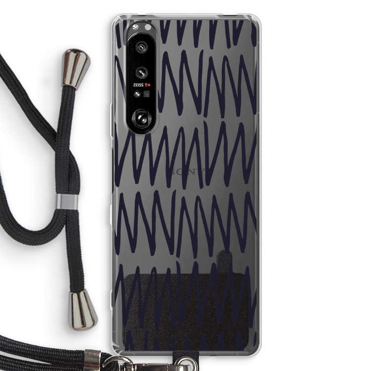 Marrakech Zigzag: Sony Xperia 1 III Transparant Hoesje met koord