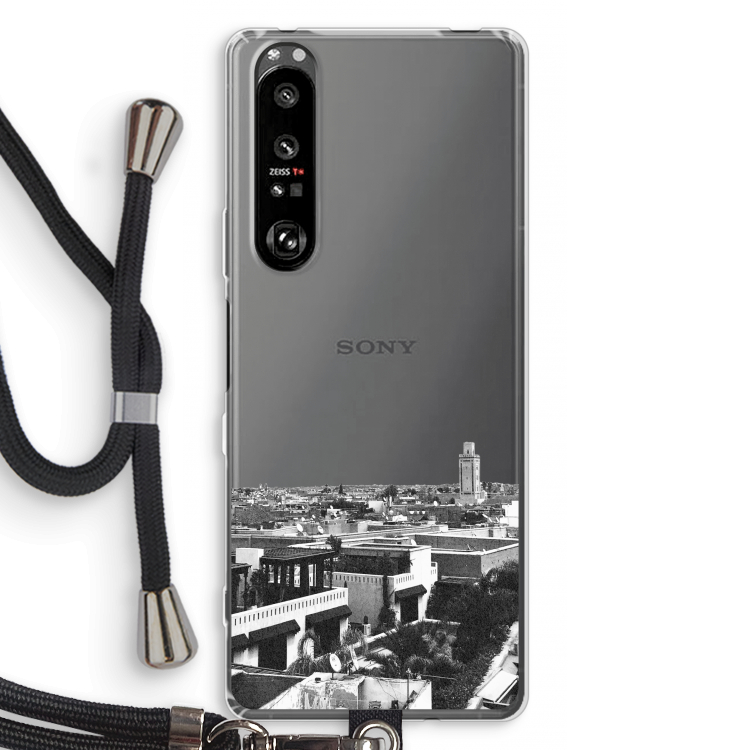 Marrakech Skyline : Sony Xperia 1 III Transparant Hoesje met koord