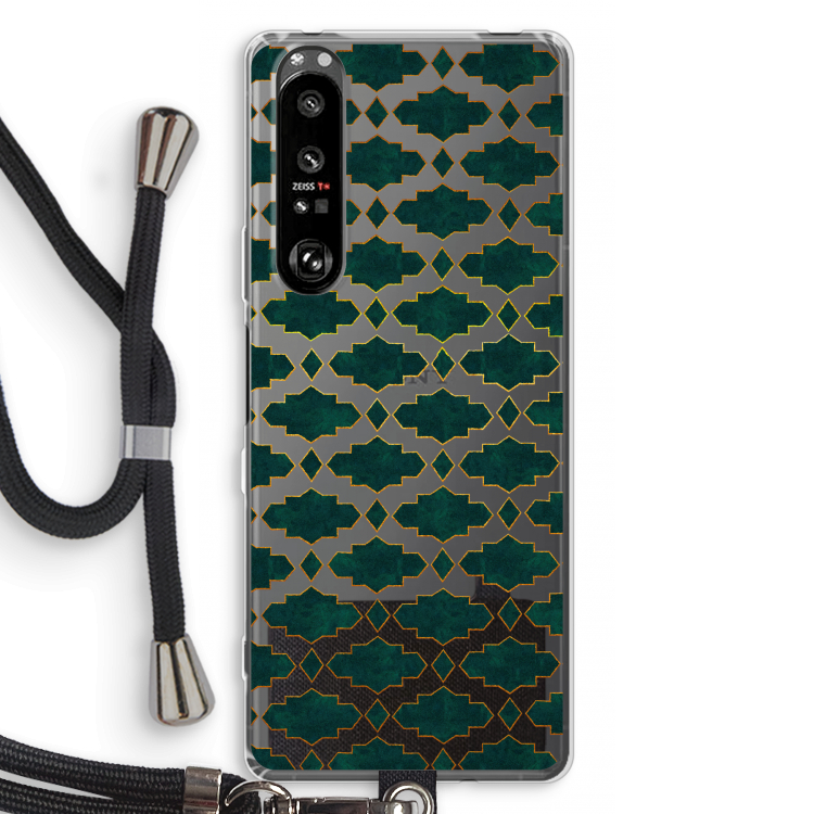 Moroccan tiles: Sony Xperia 1 III Transparant Hoesje met koord