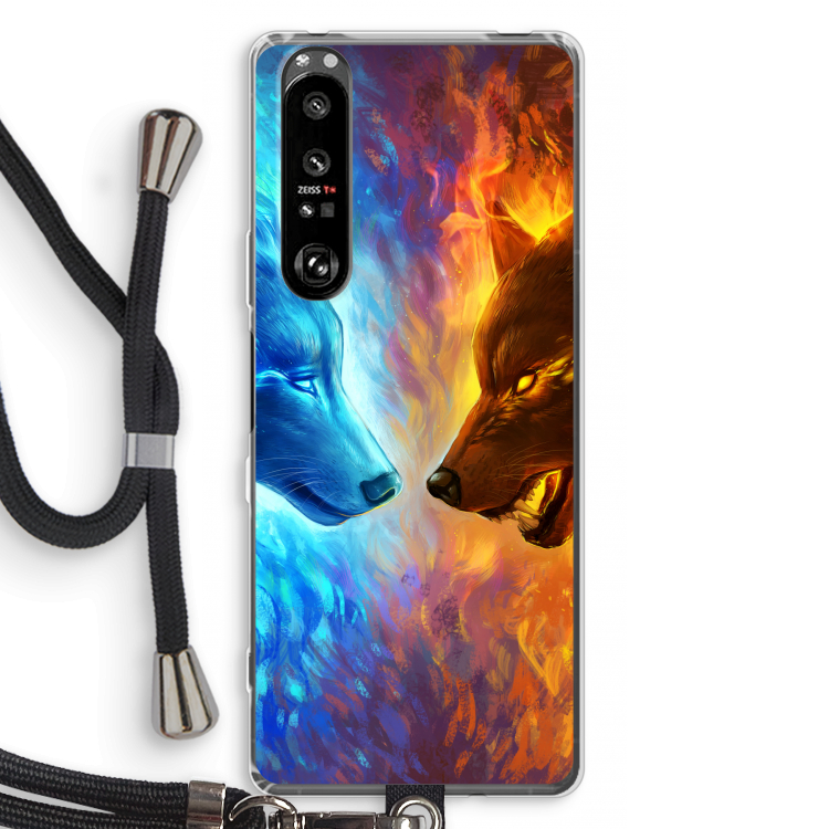 Fire & Ice: Sony Xperia 1 III Transparant Hoesje met koord