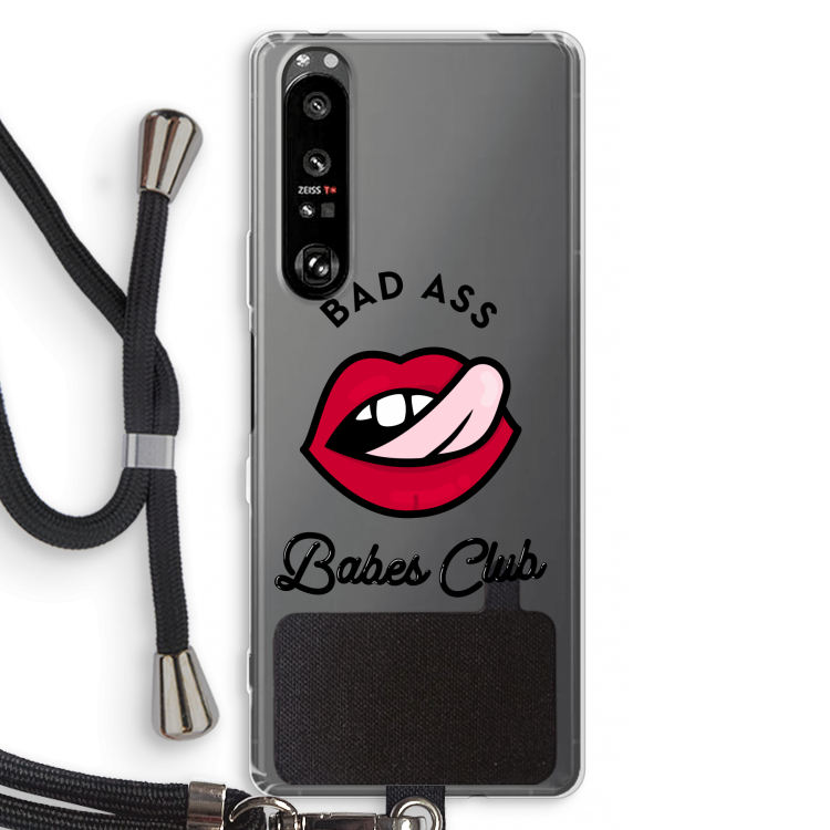 Badass Babes Club: Sony Xperia 1 III Transparant Hoesje met koord