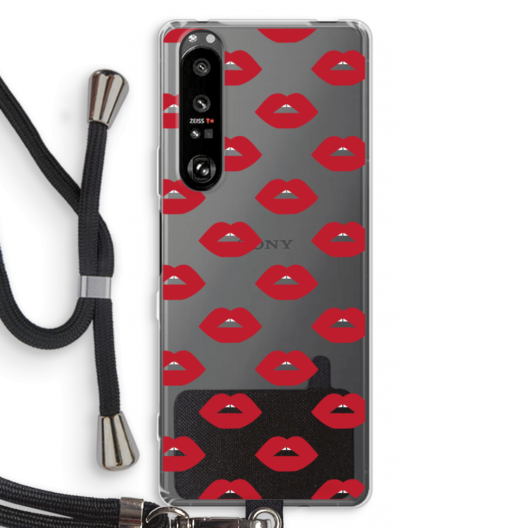 Lips: Sony Xperia 1 III Transparant Hoesje met koord