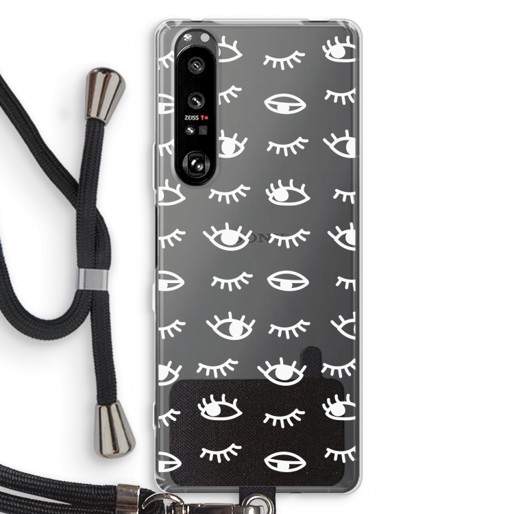 Eye pattern #3: Sony Xperia 1 III Transparant Hoesje met koord