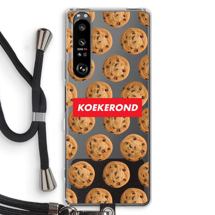 Koekerond: Sony Xperia 1 III Transparant Hoesje met koord
