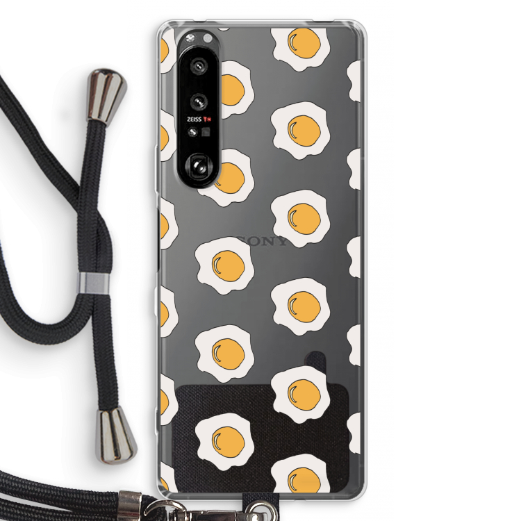Bacon to my eggs #1: Sony Xperia 1 III Transparant Hoesje met koord