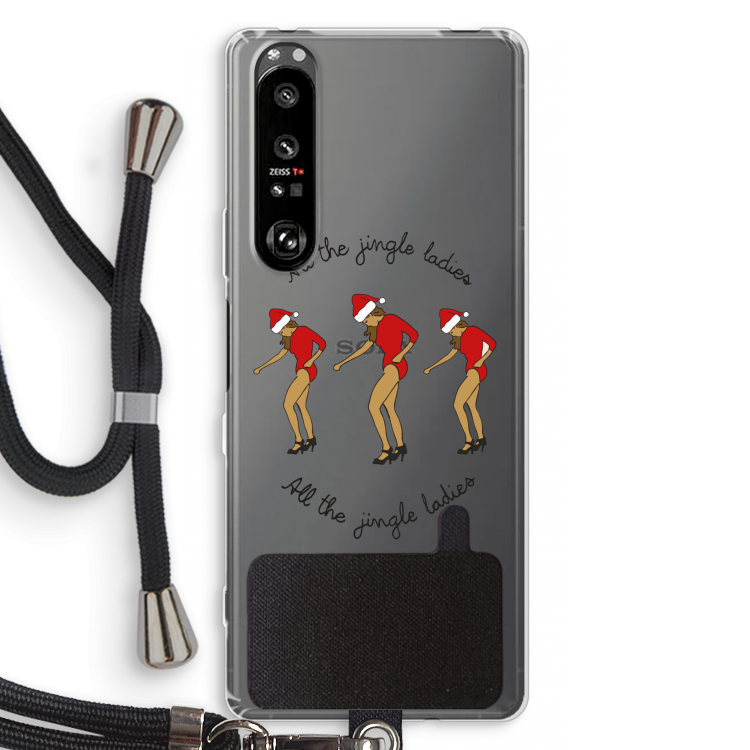 Jingle Ladies: Sony Xperia 1 III Transparant Hoesje met koord