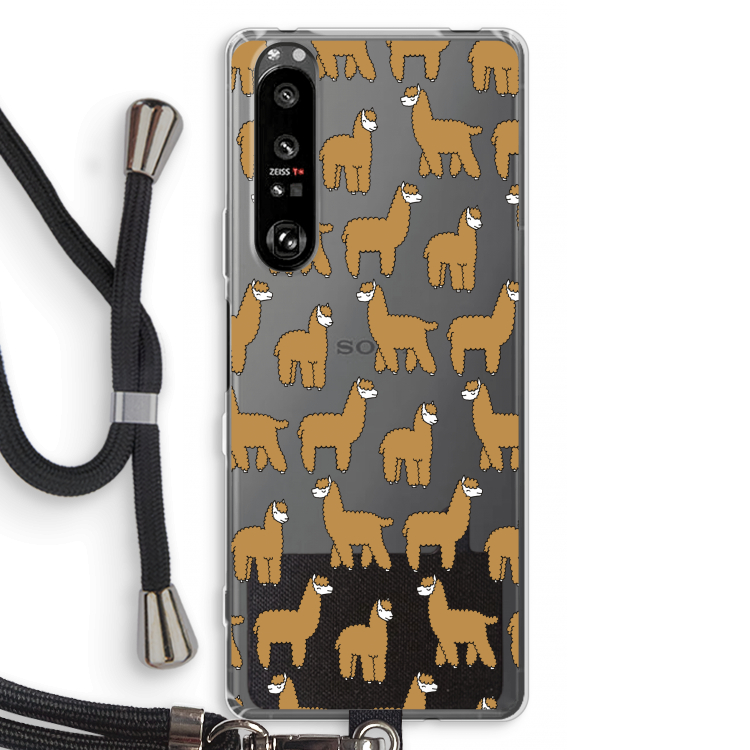 Alpacas: Sony Xperia 1 III Transparant Hoesje met koord