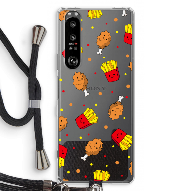 Chicken 'n Fries: Sony Xperia 1 III Transparant Hoesje met koord