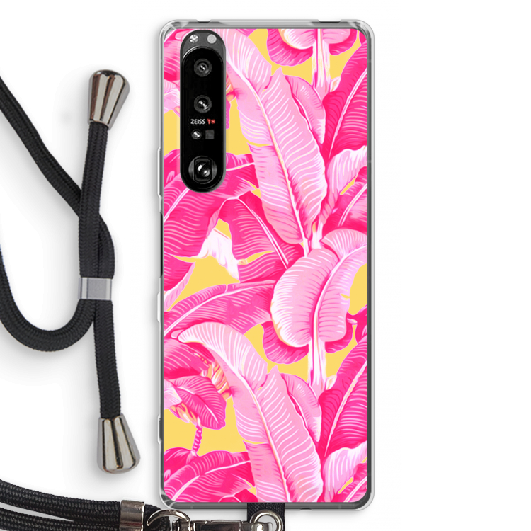 Pink Banana: Sony Xperia 1 III Transparant Hoesje met koord
