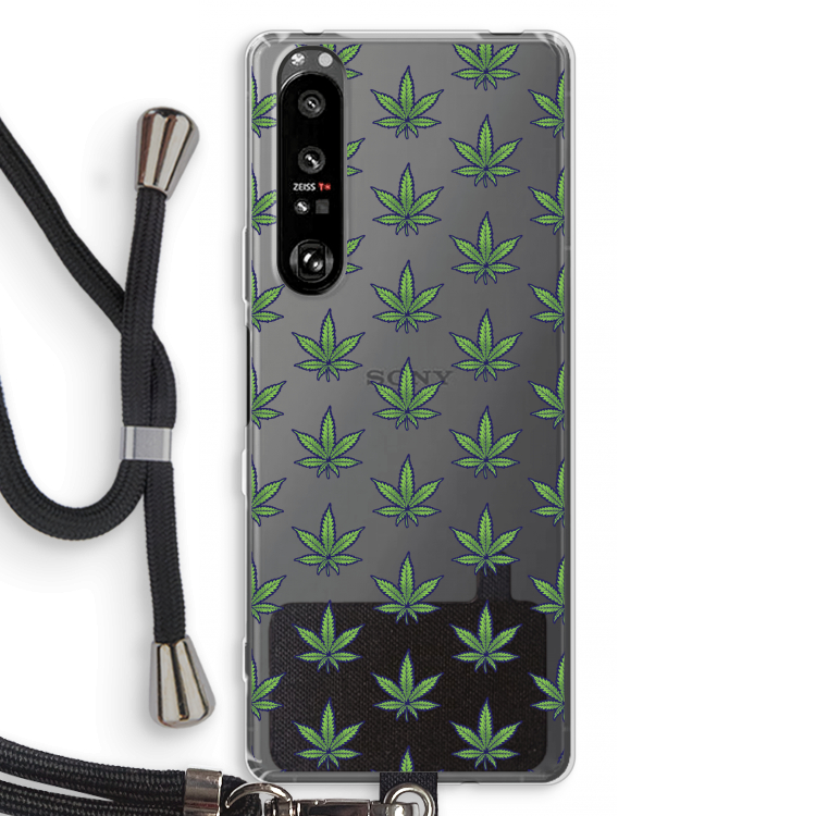 Weed: Sony Xperia 1 III Transparant Hoesje met koord