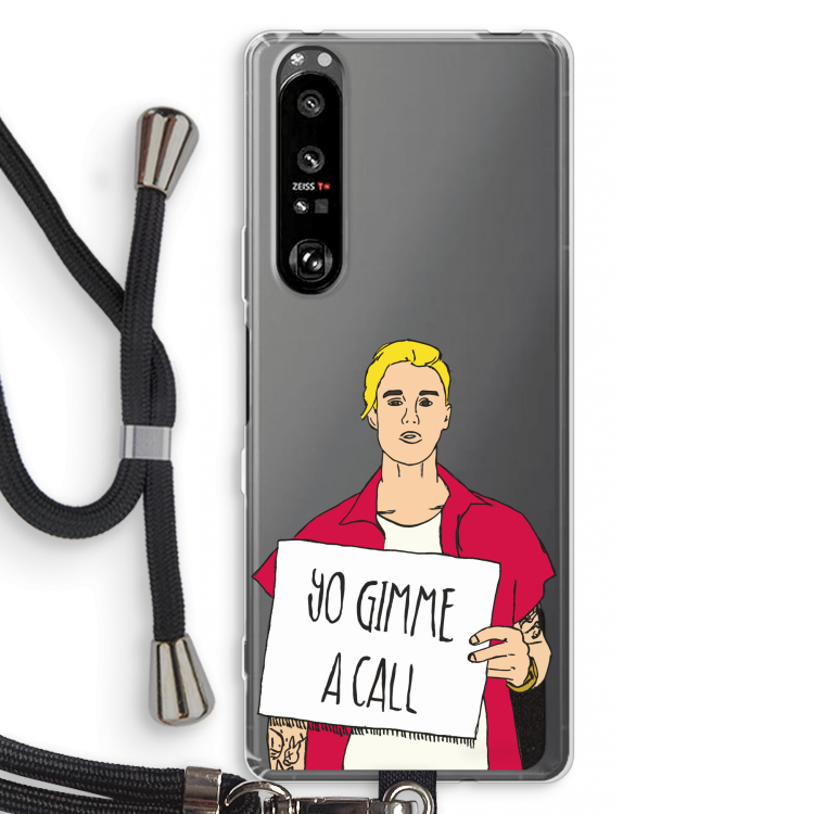Gimme a call: Sony Xperia 1 III Transparant Hoesje met koord