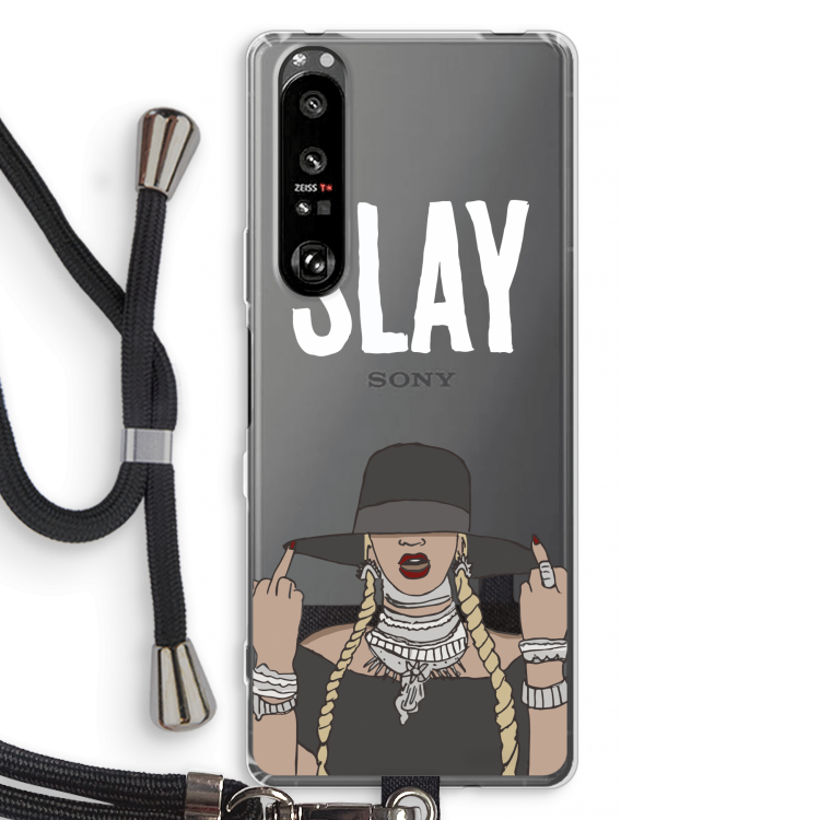 Slay All Day: Sony Xperia 1 III Transparant Hoesje met koord