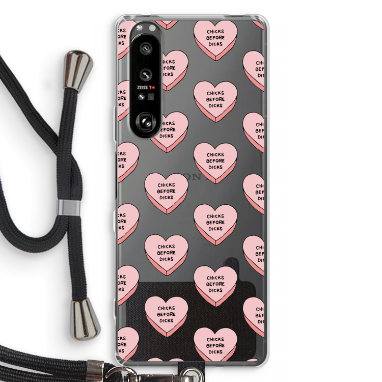 Chicks before dicks: Sony Xperia 1 III Transparant Hoesje met koord