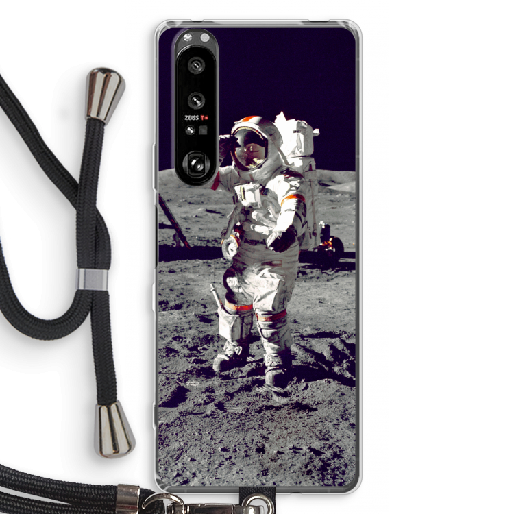 Spaceman: Sony Xperia 1 III Transparant Hoesje met koord