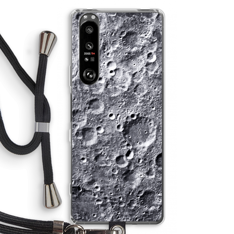 Maanlandschap: Sony Xperia 1 III Transparant Hoesje met koord