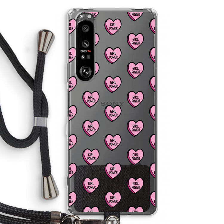 GIRL POWER: Sony Xperia 1 III Transparant Hoesje met koord