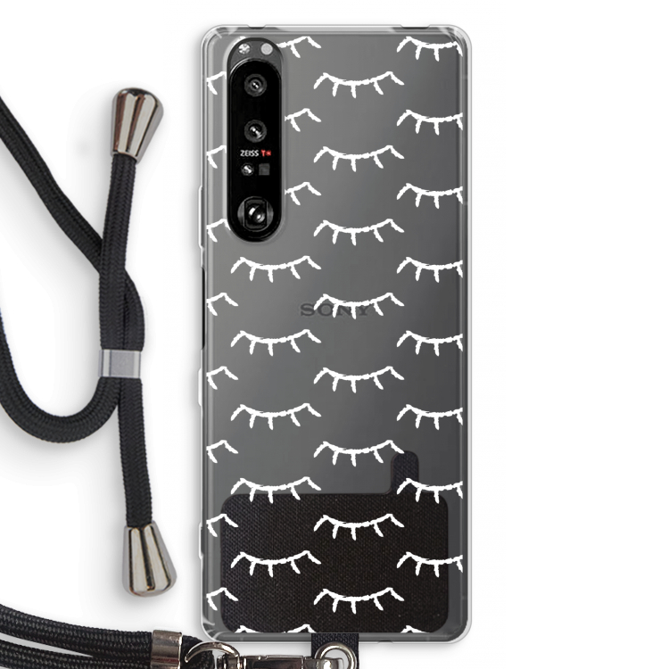Wimpers: Sony Xperia 1 III Transparant Hoesje met koord