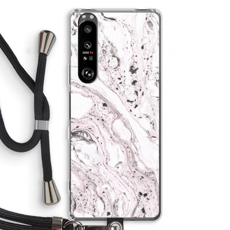Mengelmoes: Sony Xperia 1 III Transparant Hoesje met koord