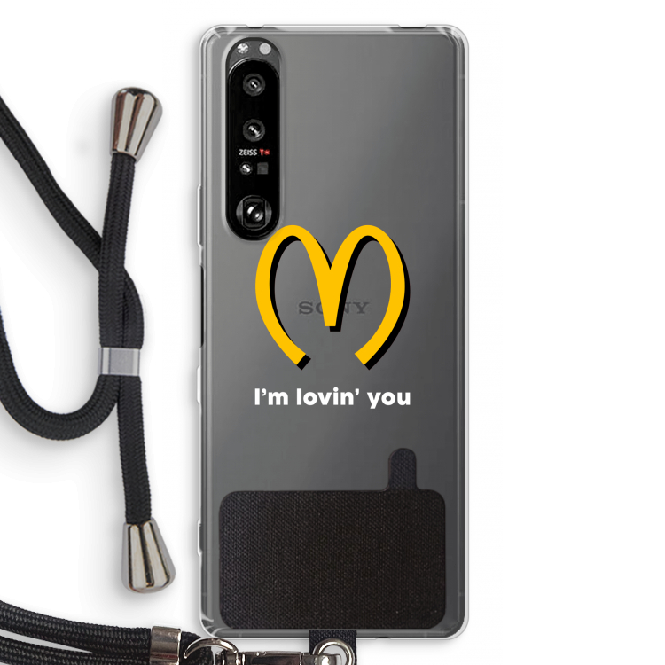 I'm lovin' you: Sony Xperia 1 III Transparant Hoesje met koord