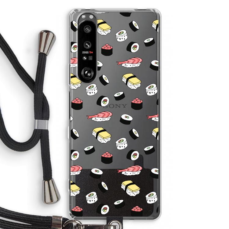 Sushi time: Sony Xperia 1 III Transparant Hoesje met koord