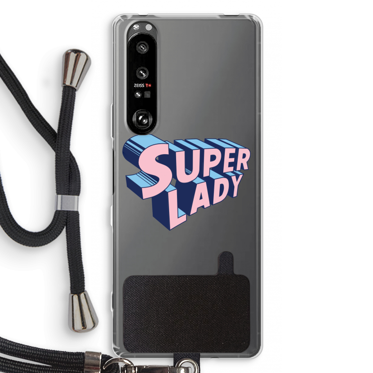 Superlady: Sony Xperia 1 III Transparant Hoesje met koord