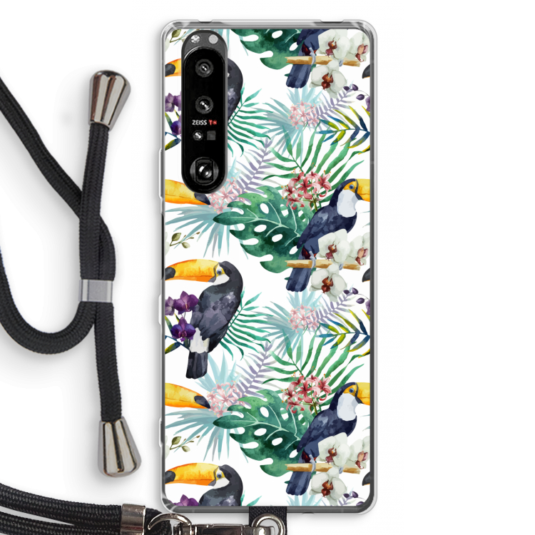 Tukans: Sony Xperia 1 III Transparant Hoesje met koord