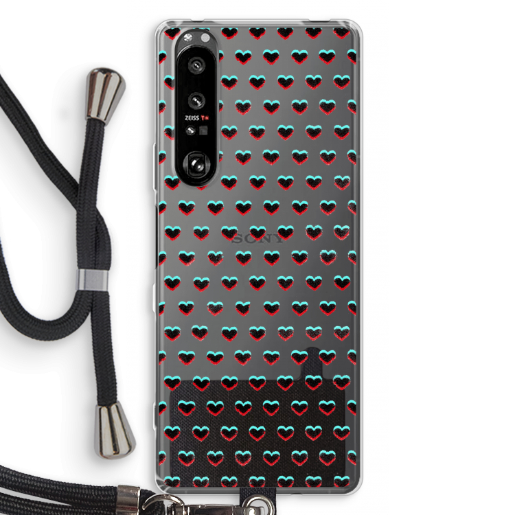 Hartjes: Sony Xperia 1 III Transparant Hoesje met koord