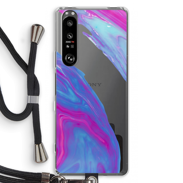 Zweverige regenboog: Sony Xperia 1 III Transparant Hoesje met koord