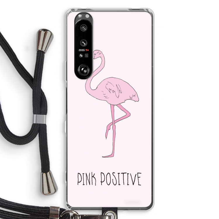 Pink positive: Sony Xperia 1 III Transparant Hoesje met koord