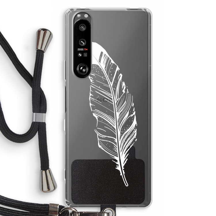 Pluim: Sony Xperia 1 III Transparant Hoesje met koord