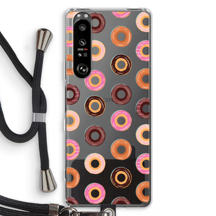 Donuts: Sony Xperia 1 III Transparant Hoesje met koord