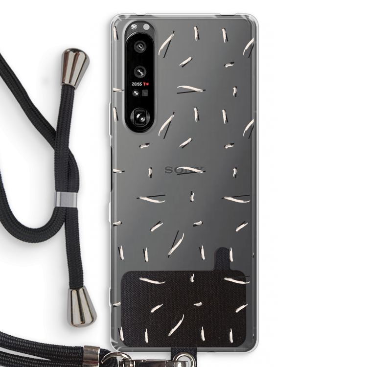 Hipster stripes: Sony Xperia 1 III Transparant Hoesje met koord