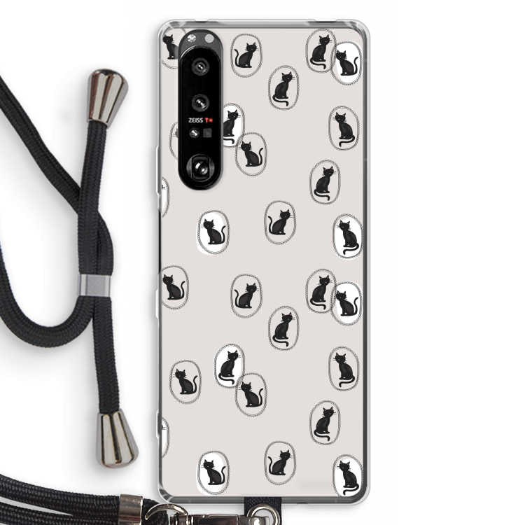 Miauw: Sony Xperia 1 III Transparant Hoesje met koord
