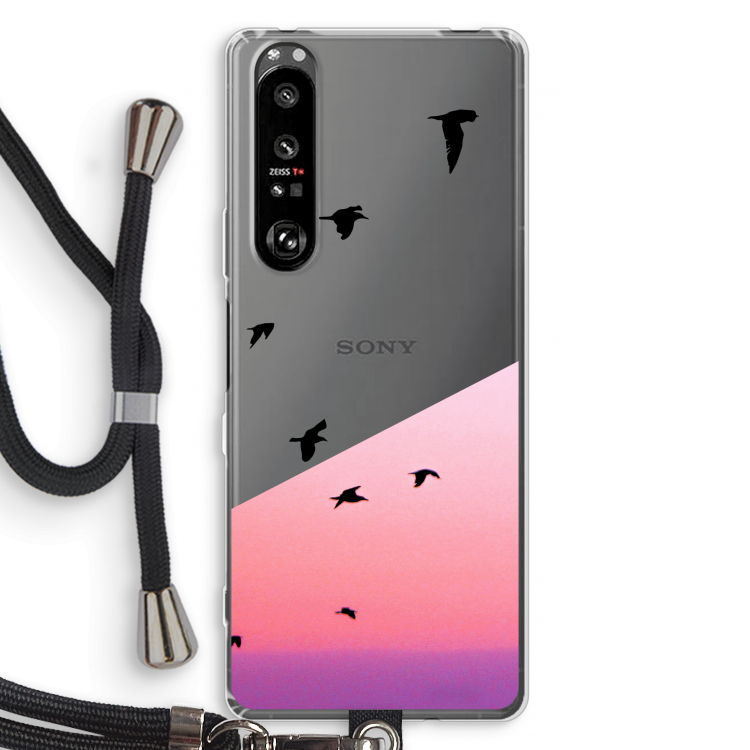 Fly away: Sony Xperia 1 III Transparant Hoesje met koord