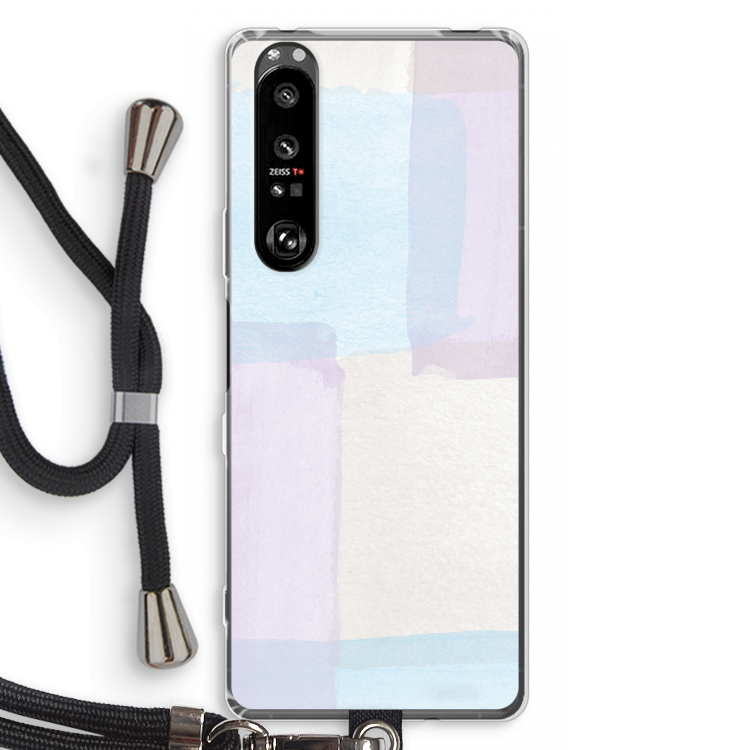 Square pastel: Sony Xperia 1 III Transparant Hoesje met koord