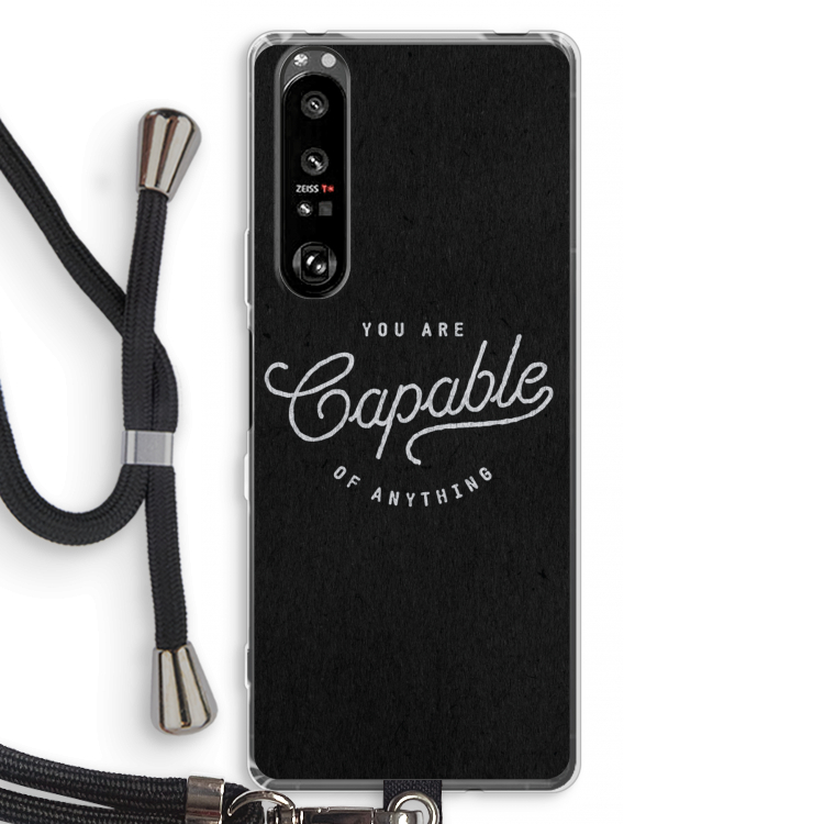 Capable: Sony Xperia 1 III Transparant Hoesje met koord