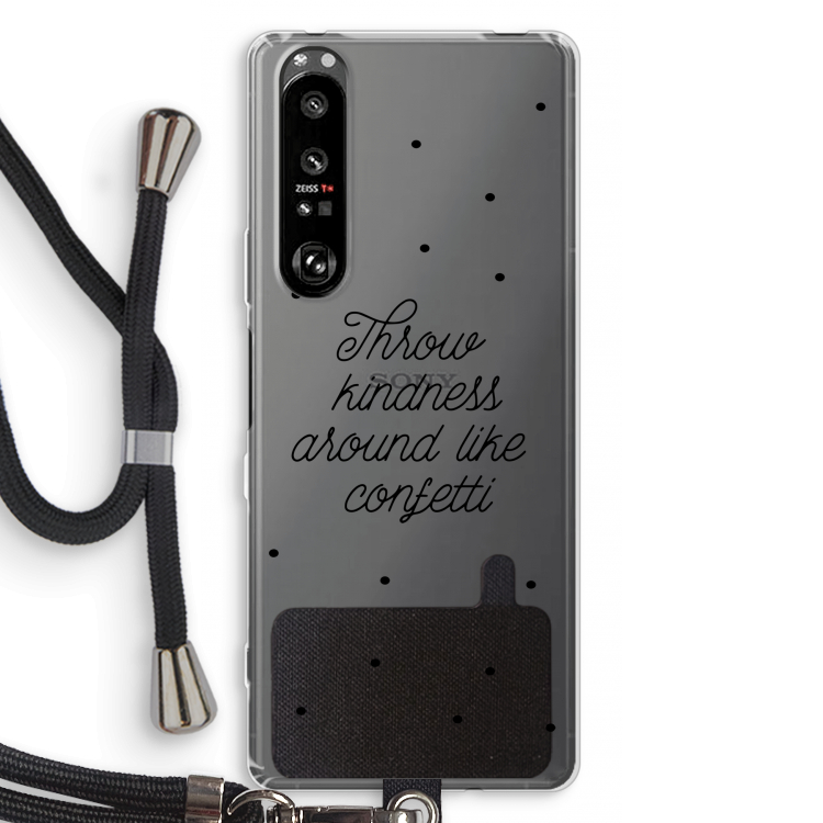 Confetti: Sony Xperia 1 III Transparant Hoesje met koord