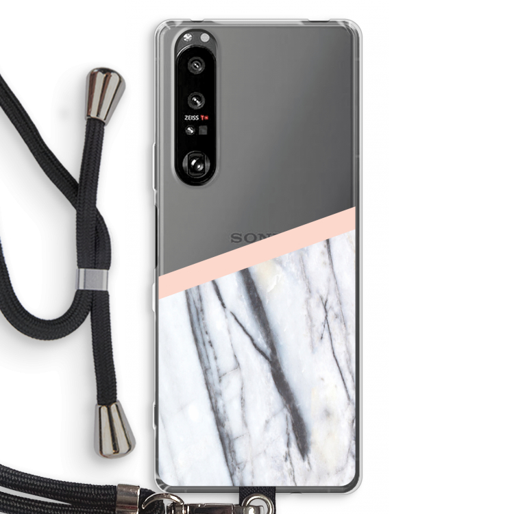 A touch of peach: Sony Xperia 1 III Transparant Hoesje met koord