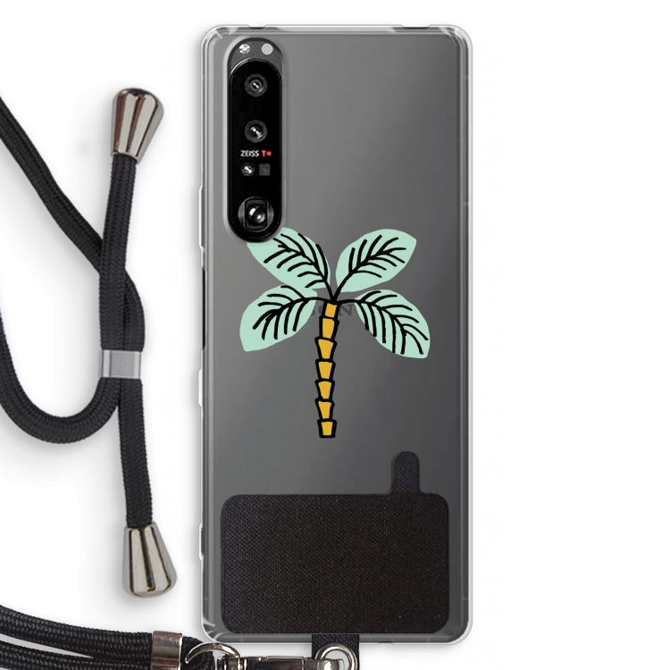 Palmboom: Sony Xperia 1 III Transparant Hoesje met koord